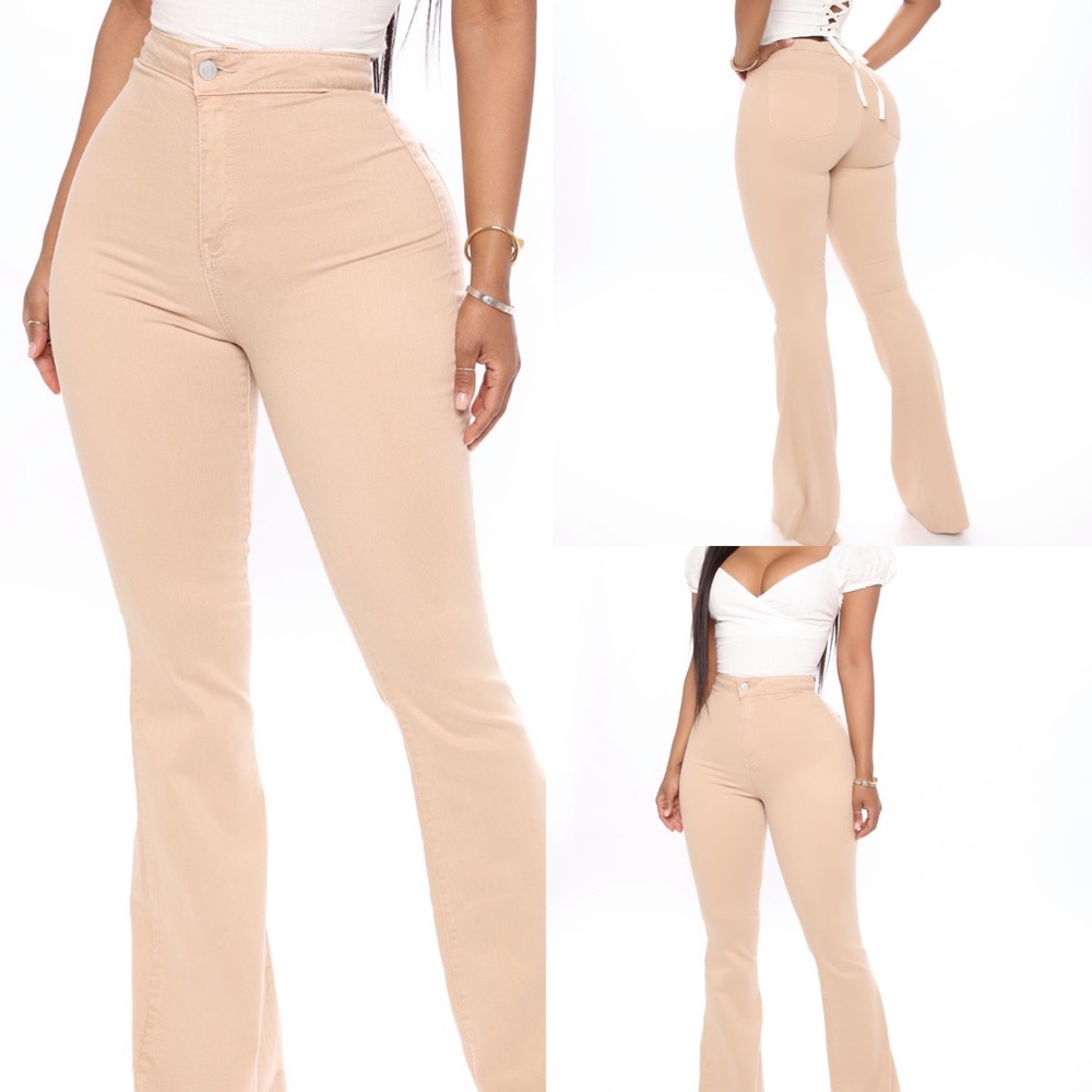 Fashion nova flare denim high rise jeans